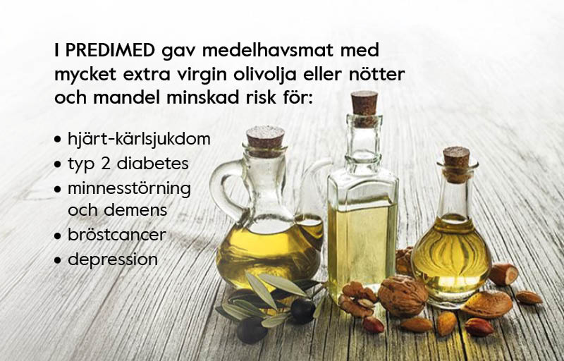Medelhavsmat med mycket olivolja och nötter förebygger vissa sjukdomar