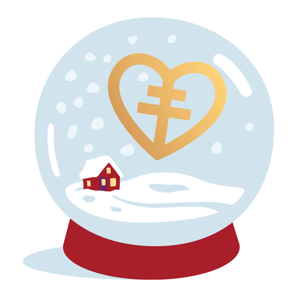 Illustration över en julglob