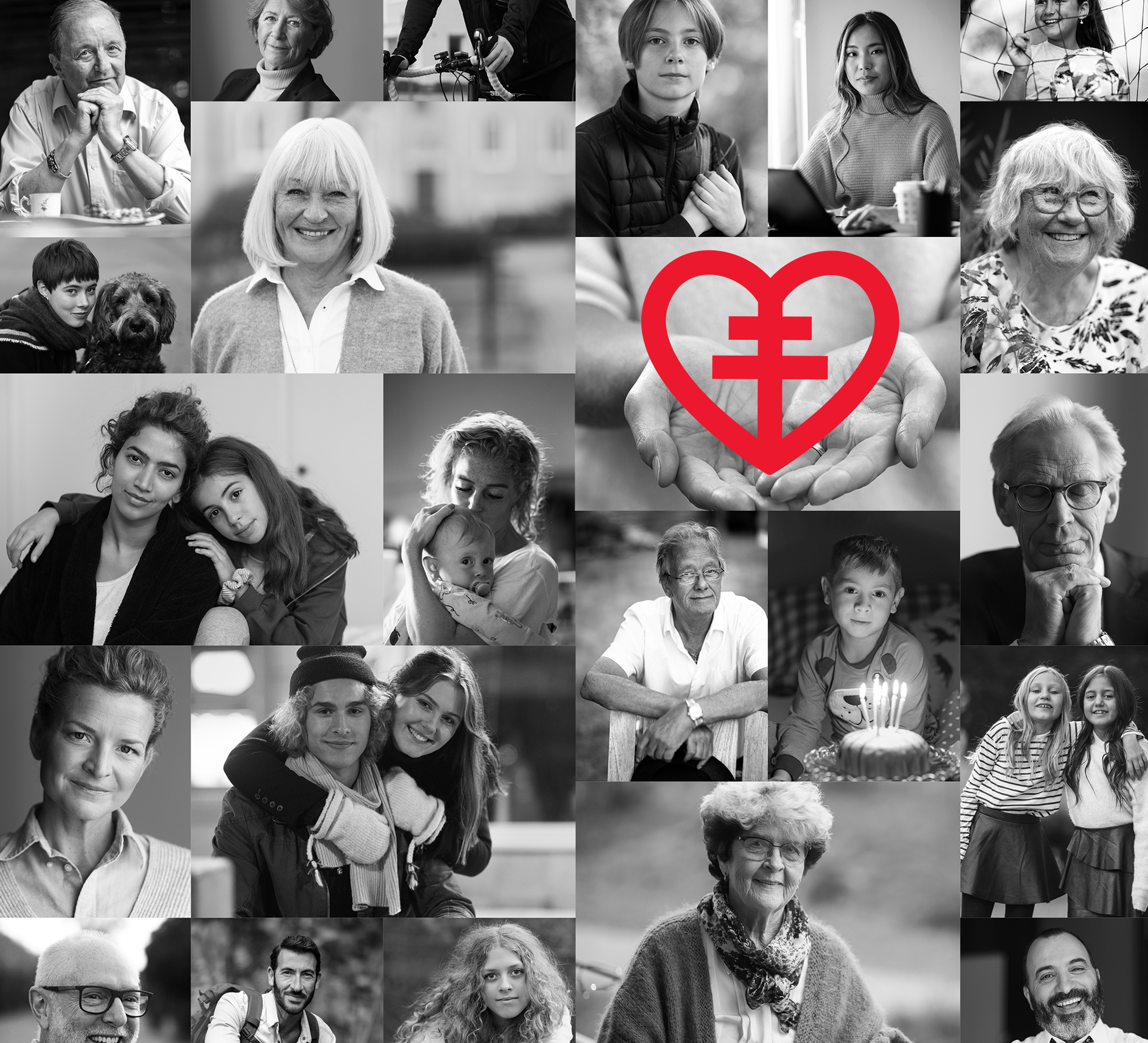 Collage med människor i olika åldrar