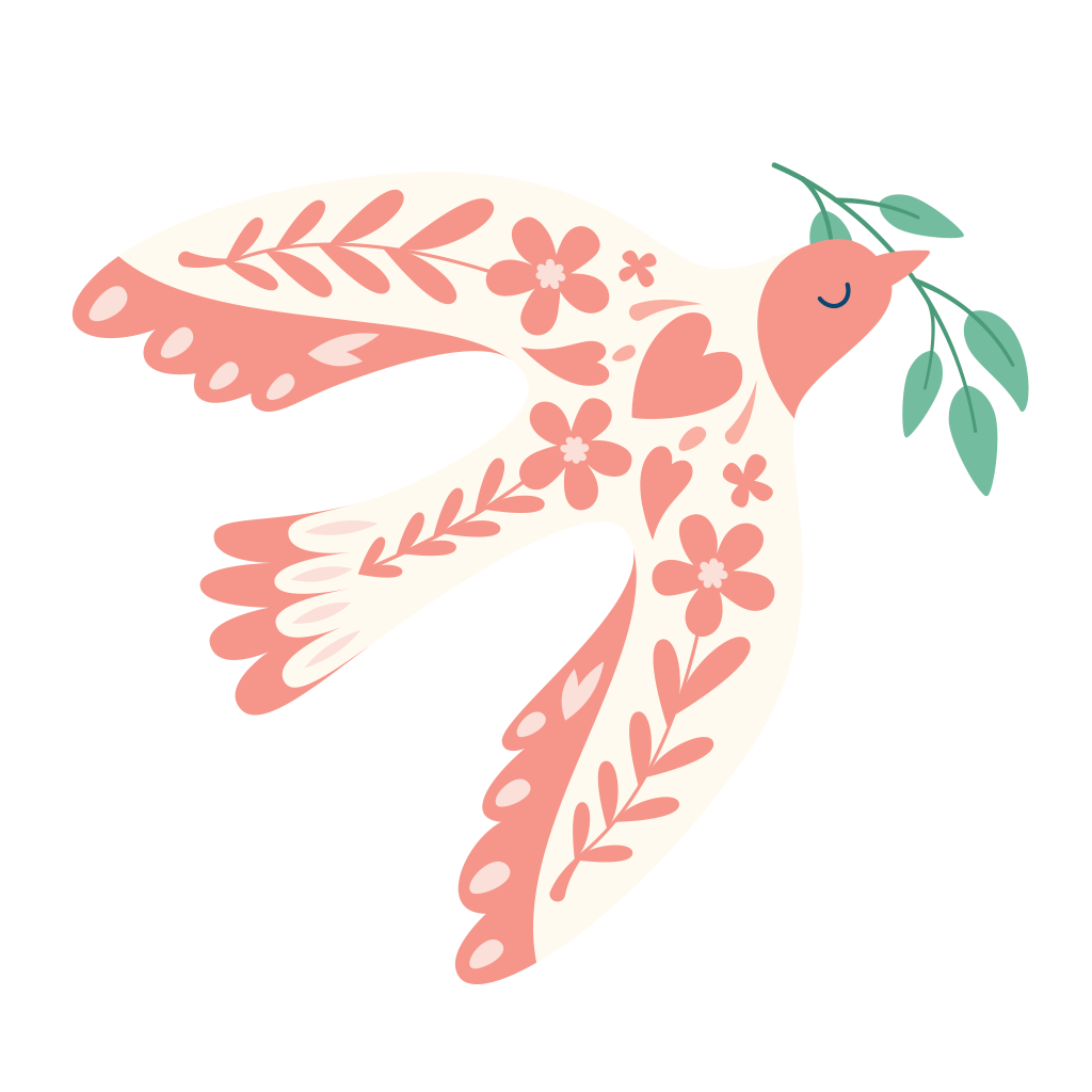 Illustration röd svala med kvist i näbben