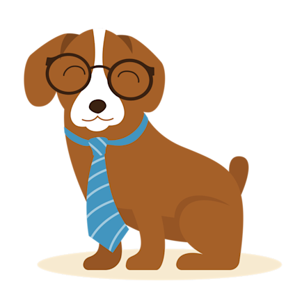 Illustration hund med glasögon
