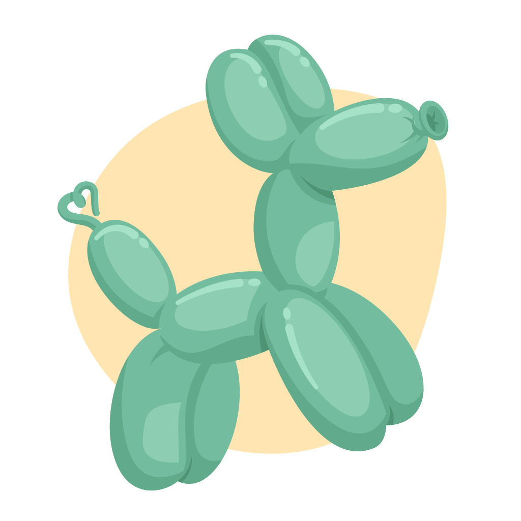 Illustration ballongdjur hund