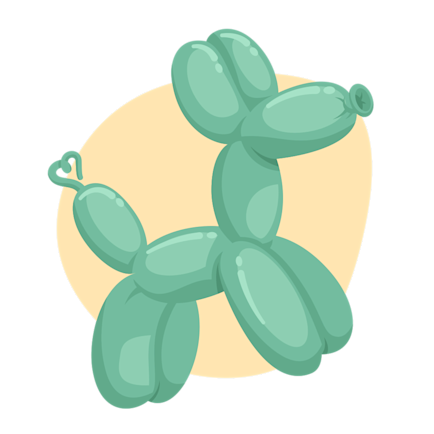 Illustration ballongdjur hund