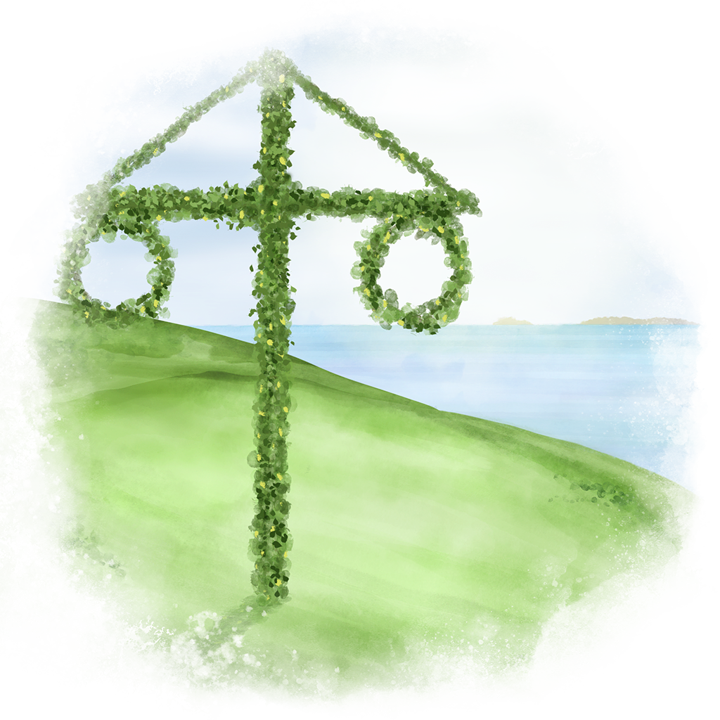 Midsommarstång illustration