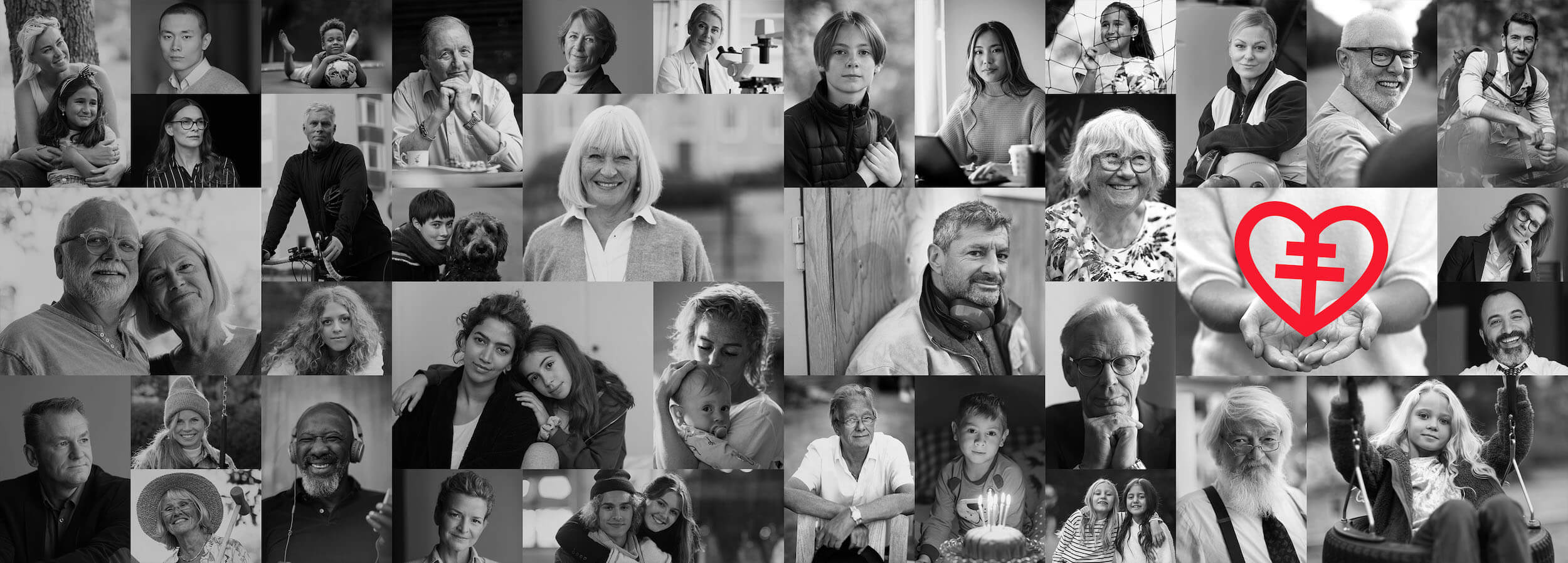 Bild som visar människor och att hjärt- och lugsjukdomar gäller oss alla