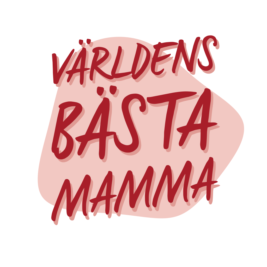 Mors dag bild, rosa med text Världens bästa mamma