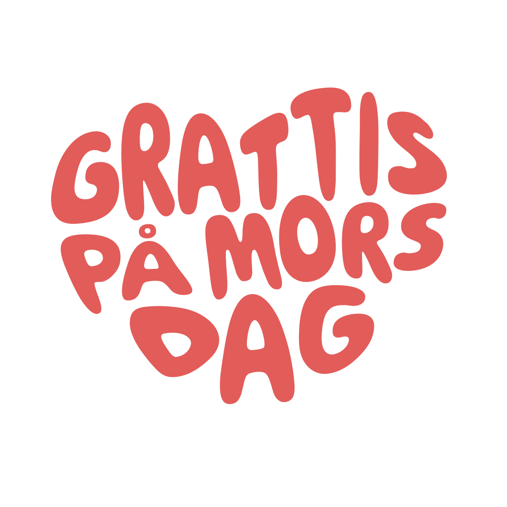 Grattis på mors dag format som ett hjärta