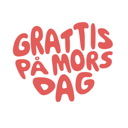 Grattis på mors dag format som ett hjärta