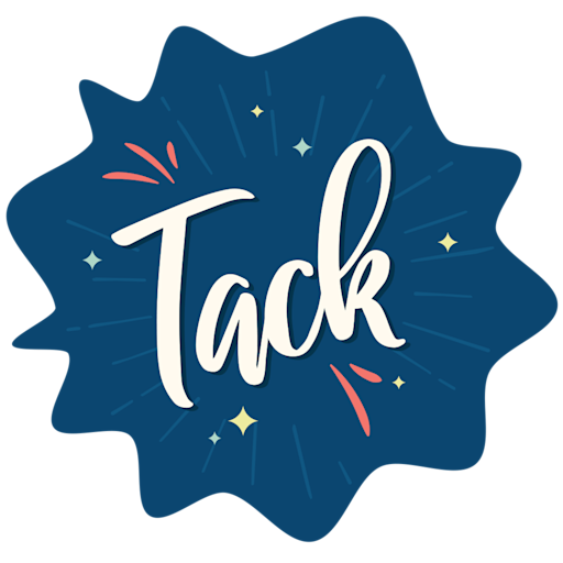 Illustration blå splash med text Tack