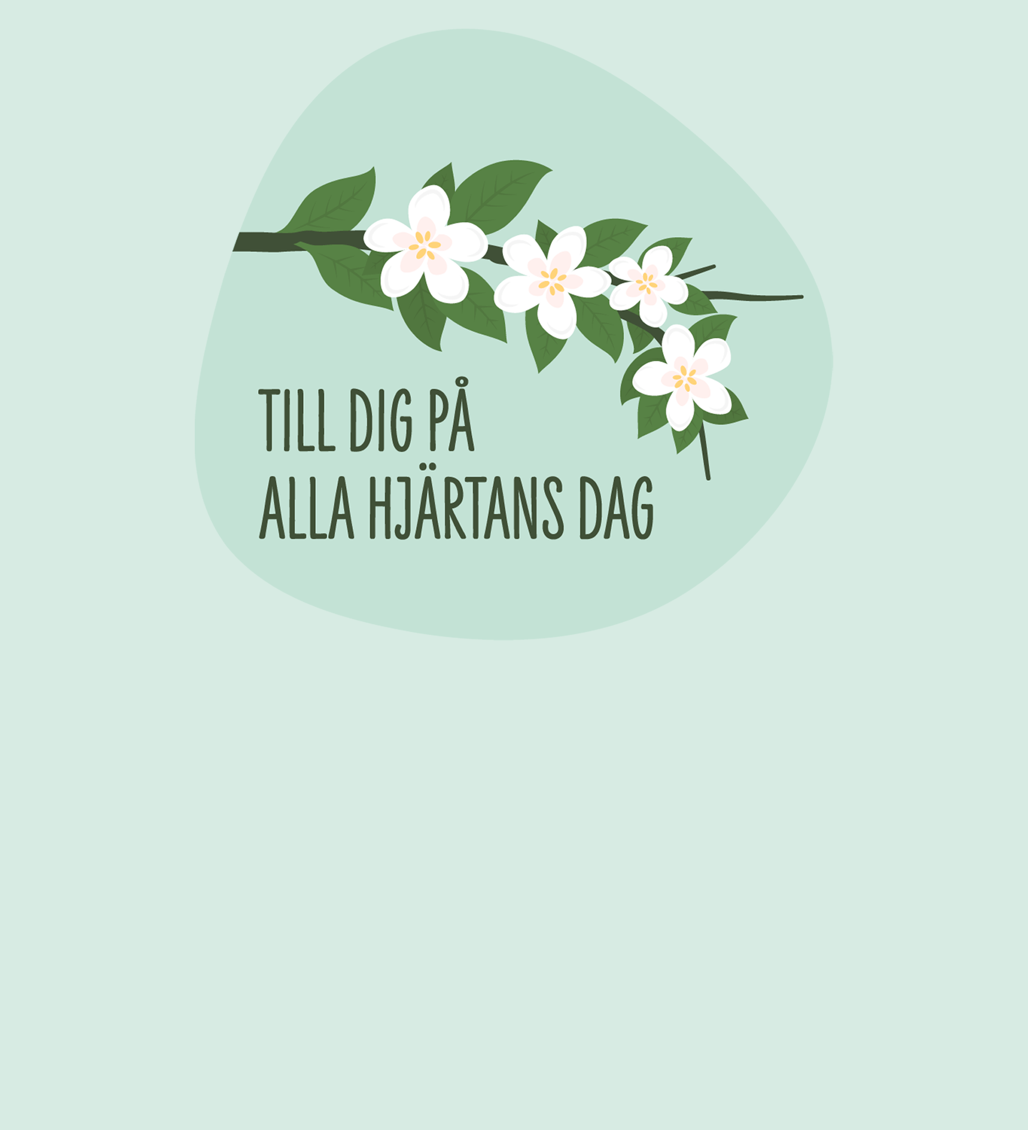 Illustration äppelkvist med text