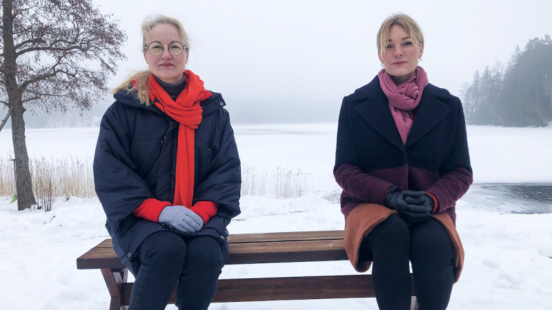 Hjärt-Lungfondens generalsekreterare Kristina Sparreljung tillsammans med Cancerfondens generalsekreterare Ulrika Årehed Kågström
