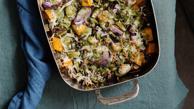 Höstplåt med halloumi