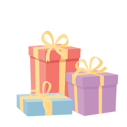 Illustration paket med ordet grattis