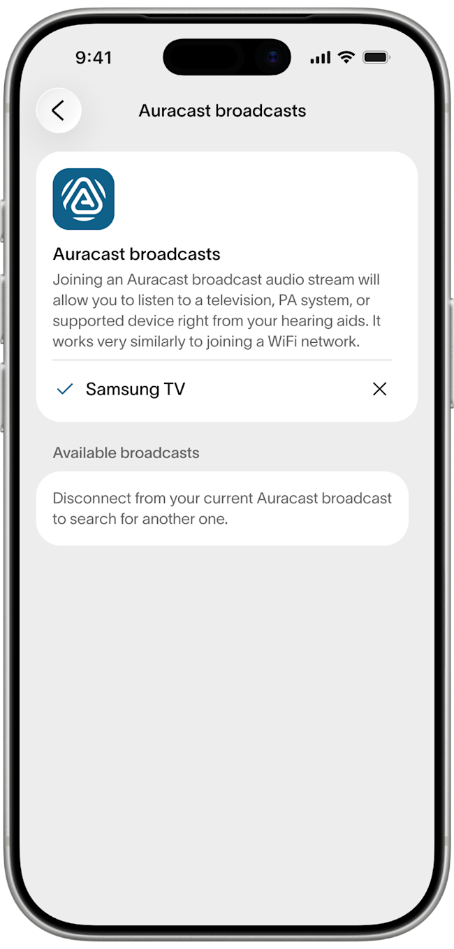 Fortell app — connected to the Samsung TV broadcast