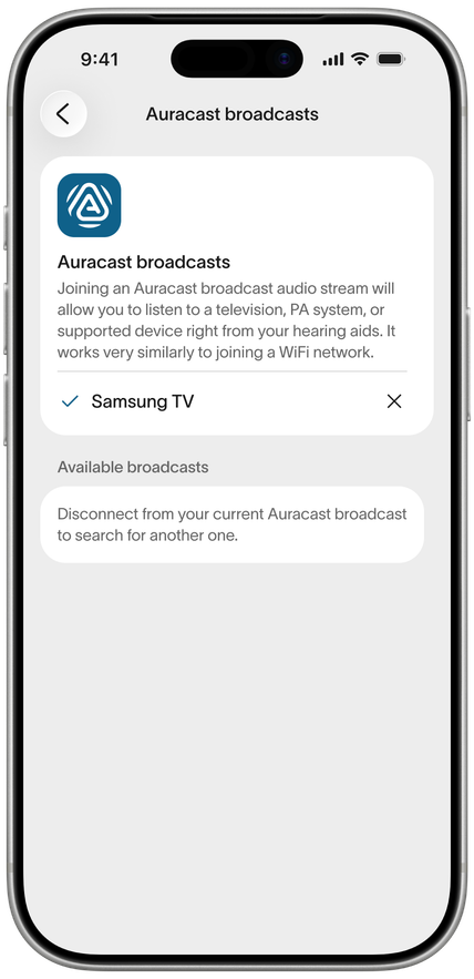 Fortell app — connected to the Samsung TV broadcast