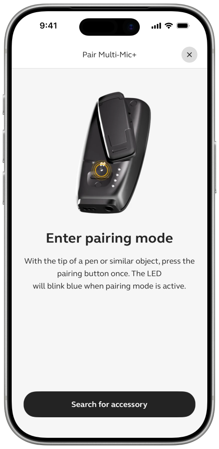 GN Auracast+ — Enter pairing mode