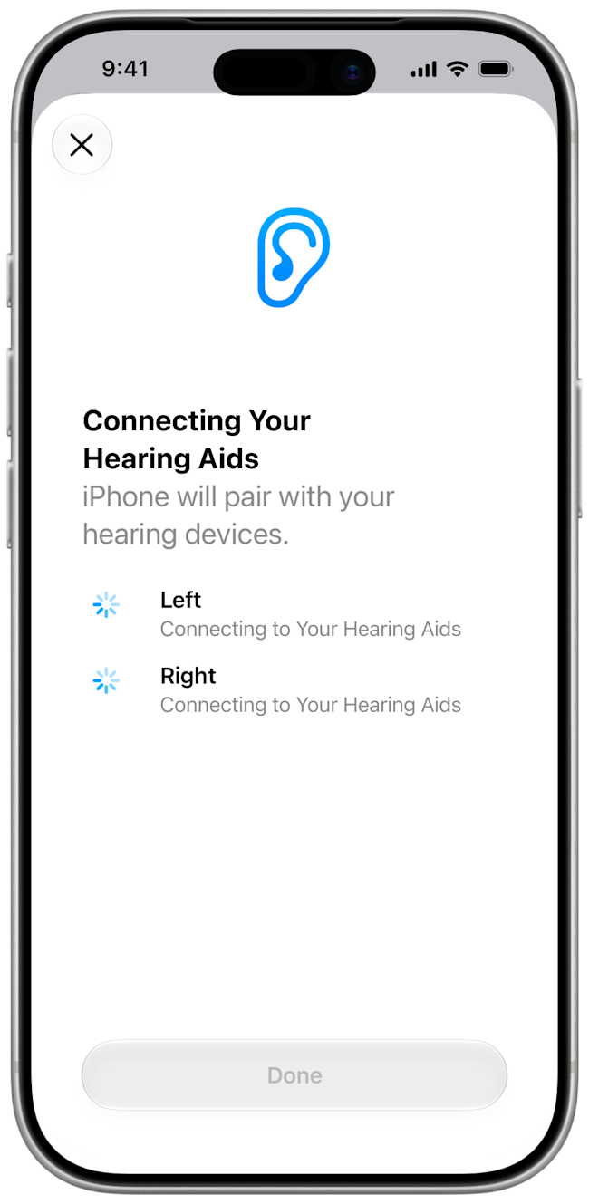 iOS 27 connecting to the left and right hearing aids