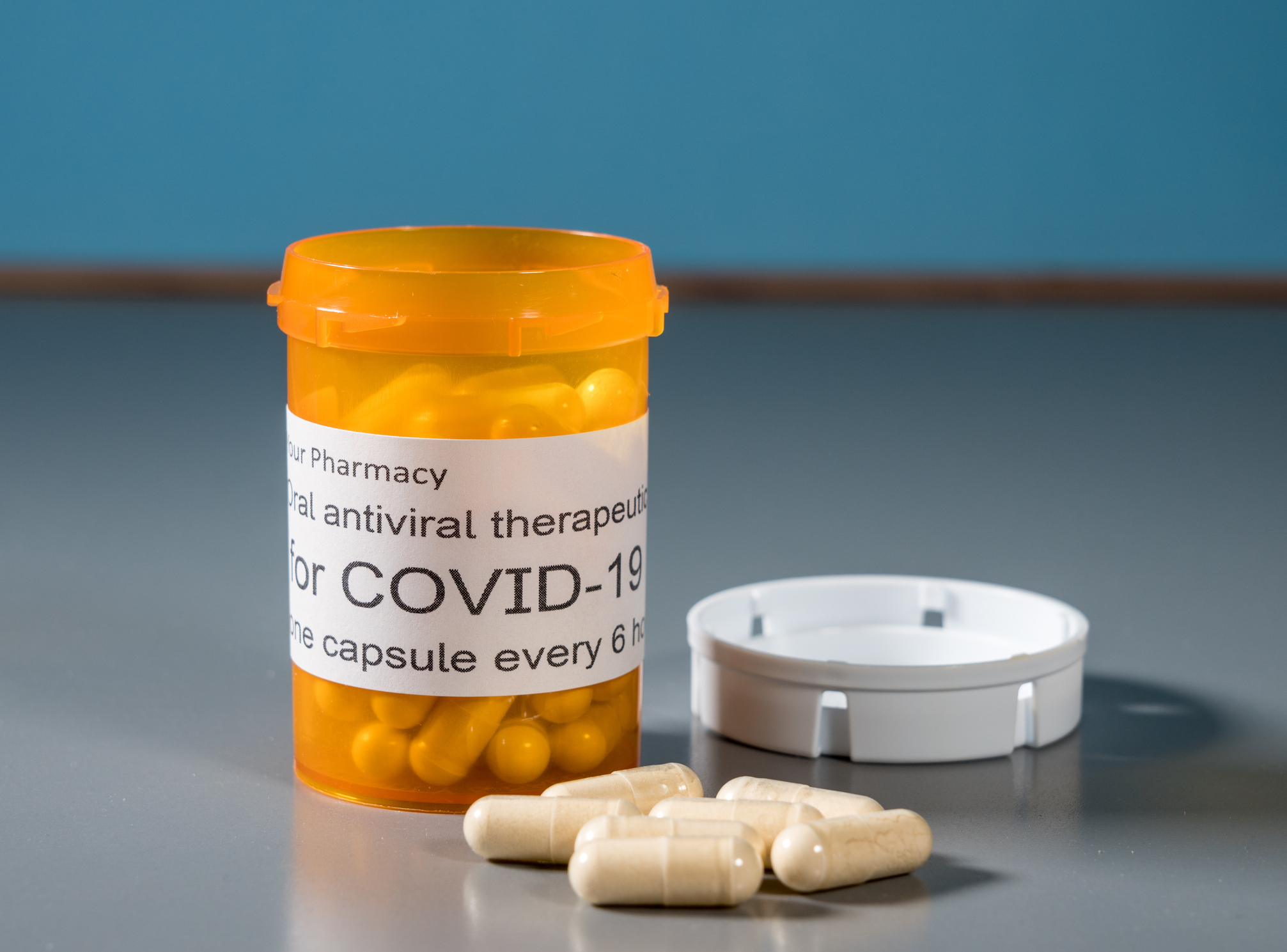 Frasco de pastillas COVID-19