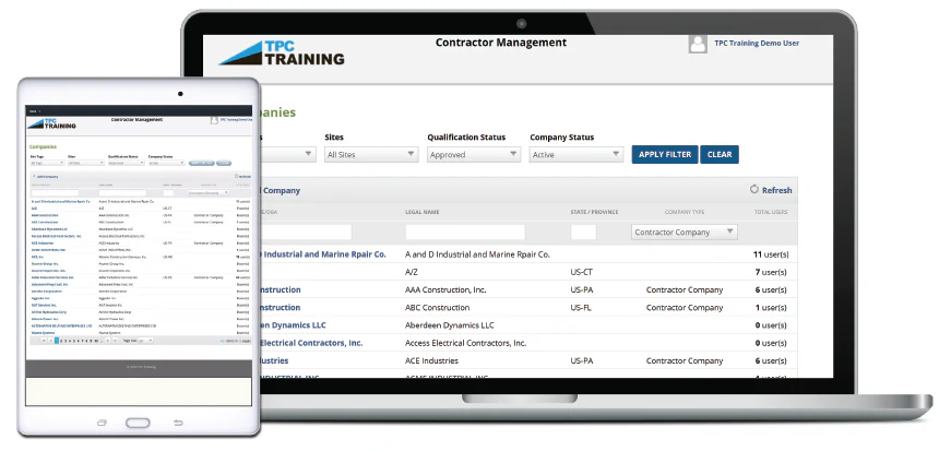 Contractor Management Screenshot