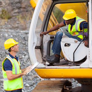 Before sitting behind the controls of an excavator, operators must complete heavy equipment safety training.