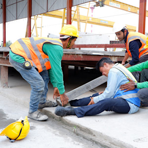 A worker is struck by a steel beam on a construction site.