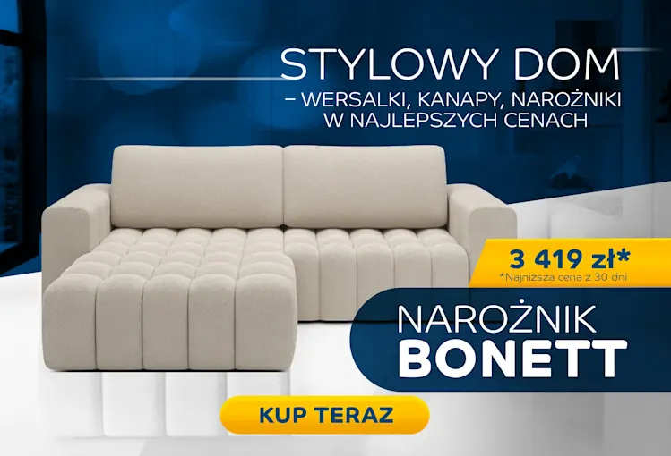 Narożnik Bonett beżowy – nowoczesny narożnik tapicerowany do salonu, stylowy dom, promocja z ceną 3 419 zł, kup teraz – oferta ELTAP