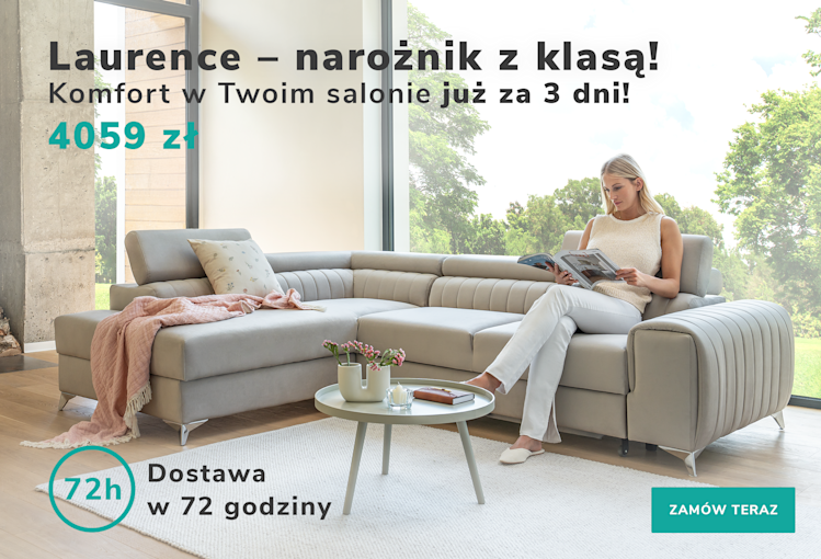 Narożnik Laurence – elegancja i komfort w jednym. Zamów już dziś z szybką dostawą w 72h i ciesz się wyjątkowym designem za jedyne 4059 zł!