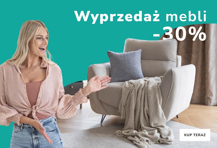 Odkryj wyjątkową wyprzedaż mebli z rabatem -30%! Stylowe i wygodne wyposażenie wnętrz w świetnej cenie. Sprawdź ofertę i odmień swój dom już dziś!