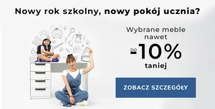 Baner ELTAP „Nowy rok szkolny, nowy pokój ucznia” – promocja mebli dziecięcych i młodzieżowych z rabatem do 10%.