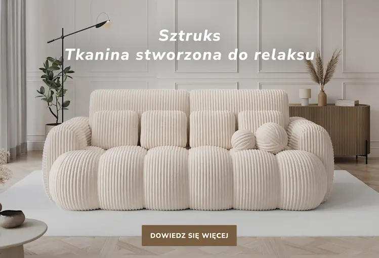 Beżowa sofa Cotonn w tkaninie sztruksowej w nowoczesnym salonie – Sztruks, tkanina stworzona do relaksu – ELTAP