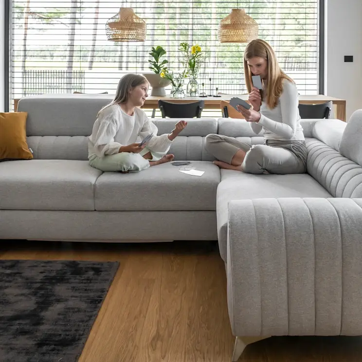 Narożnik z funkcją spania Louis w tkaninie Borneo 04 CO-LOU-RT-04BOR [pomieszczenie MAŁE]