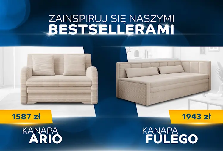 Poznaj bestsellerowe kanapy ELTAP: Fulego i Ario. Sprawdź ceny 1943 zł i 1587 zł oraz wybierz model do swojego salonu - zobacz ofertę!