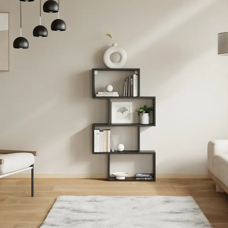 Regał Egurro SH-EGU-B-REG80 lampa Canonus LA-CAN-HA5-B [pomieszczenie MAŁE]