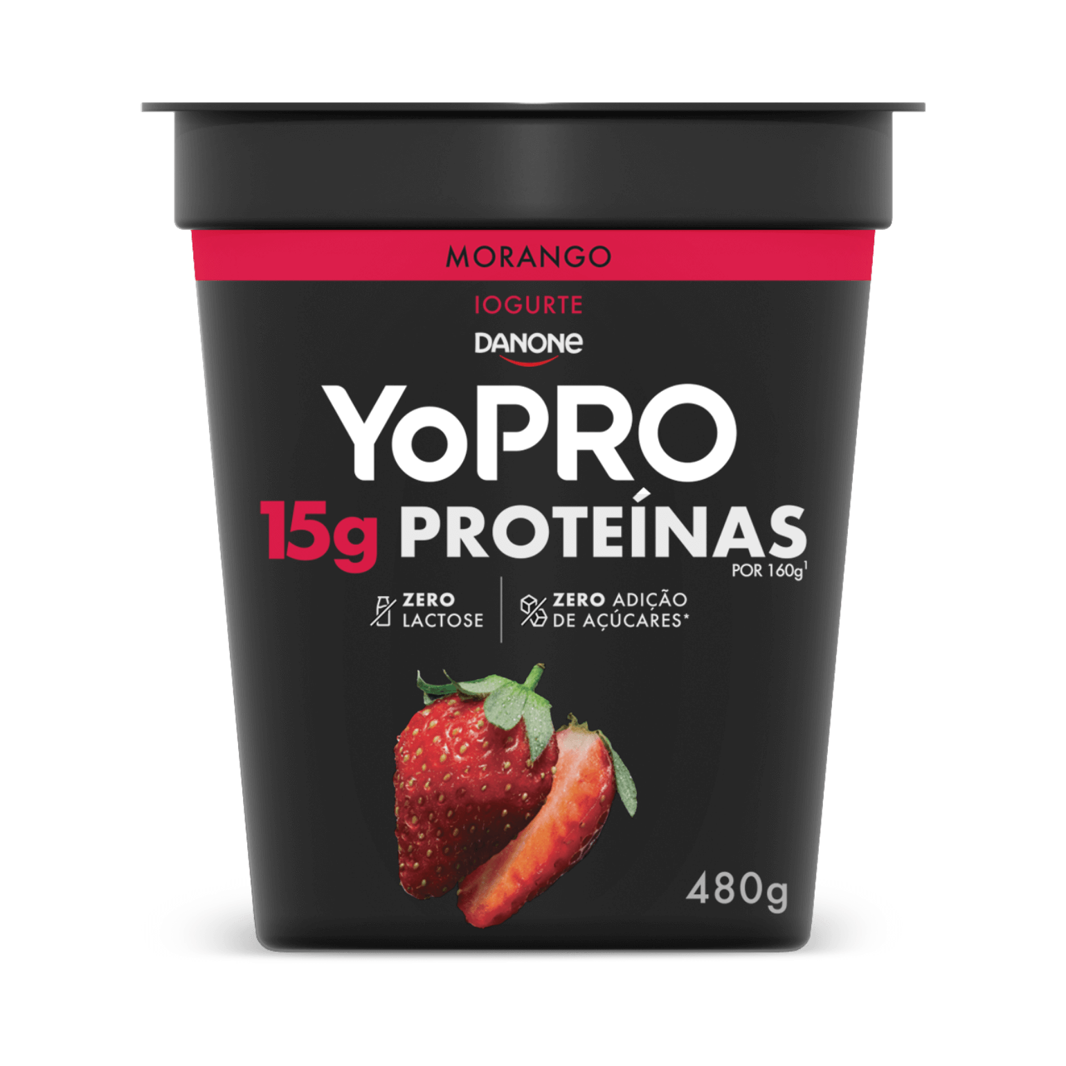 YoPRO pote colherável de 480g sabor morango