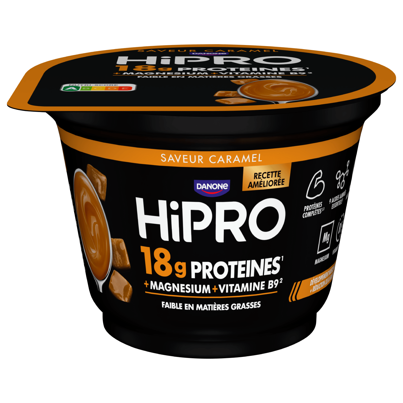 Fais-toi plaisir avec la nouvelle crème dessert HiPRO faible en matières grasses. C’est 18g de protéines pour tes muscles !