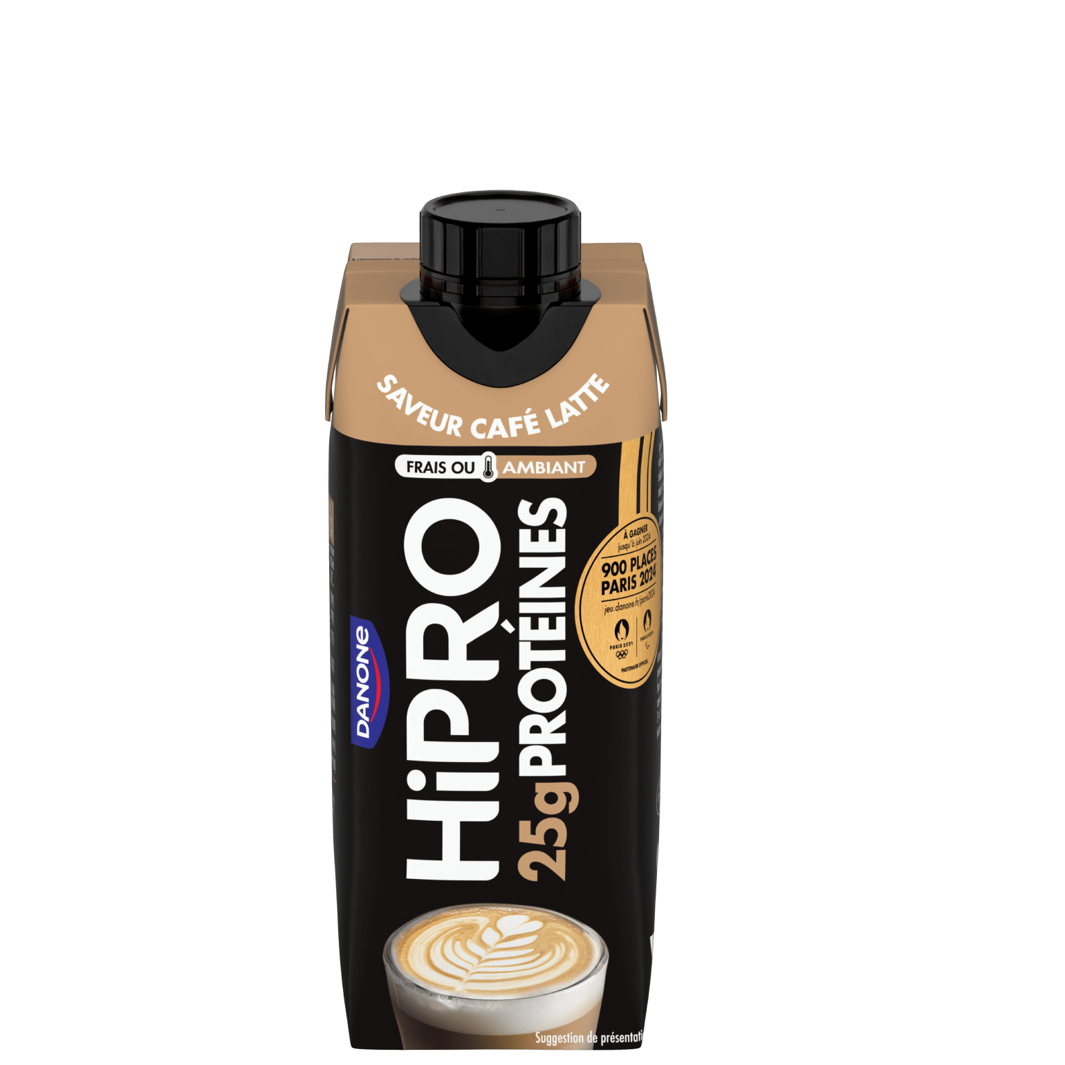 Découvrez notre délicieuse boisson UHT protéinée HiPRO Saveur Café-Latte, avec 25g de protéines et sans matières grasses. A emporter partout avec vous grâce à sa formule ambiante !