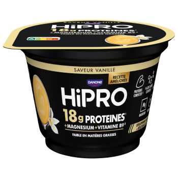 Fais-toi plaisir avec la nouvelle crème dessert HiPRO faible en matières grasses. C’est 18g de protéines pour tes muscles !