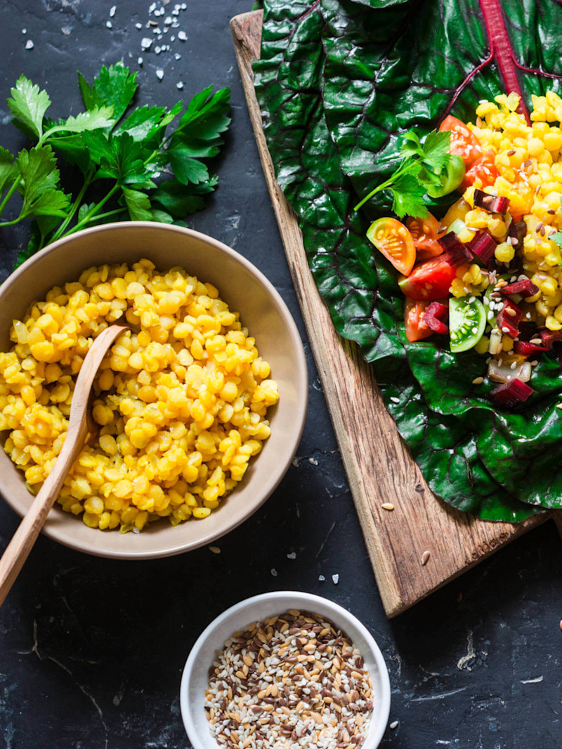 Wrap de acelga com legumes