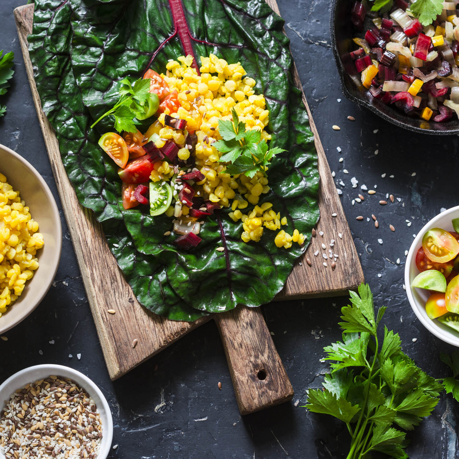 Wrap de acelga com legumes