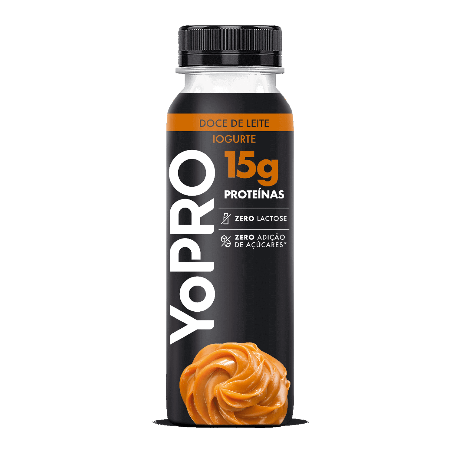 Iogurte YoPRO Zero lactose e 15g de Proteína sabor doce de leite. Todos os nutrientes necessários para o seu pré ou pós-treino em uma garrafinha. Experimente!