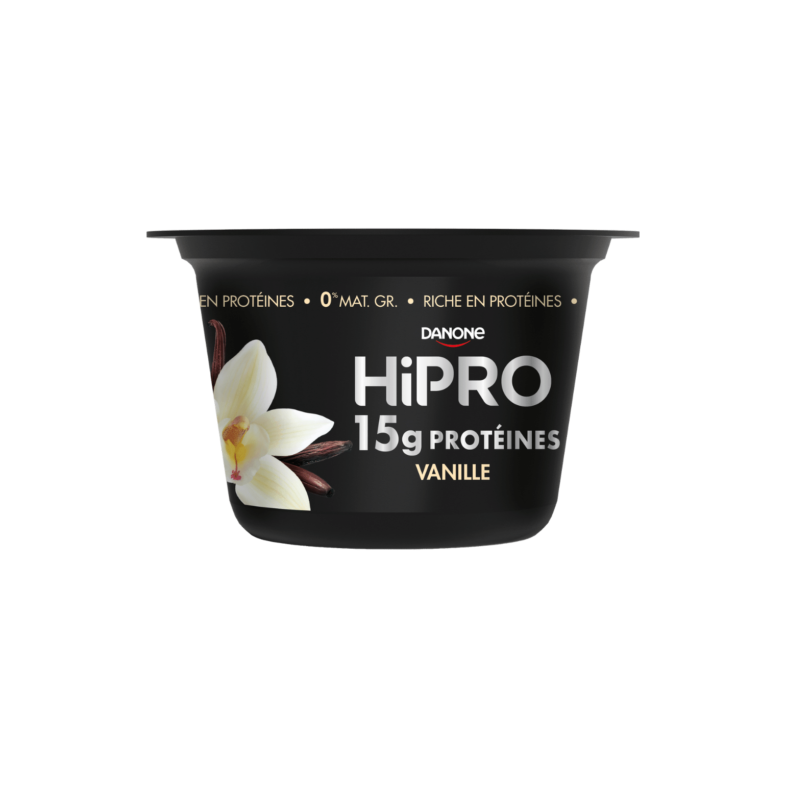 Découvrez notre onctueux HiPRO Vanille à déguster à la cuillère, avec 15g de protéines et sans matières grasses.