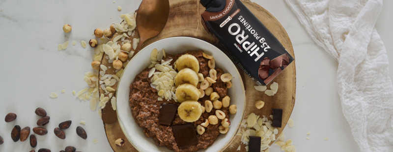 Découvrez la recette hyperprotéinée HIPRO PORRIDGE BANANE - CHOCOLAT PROTEINE