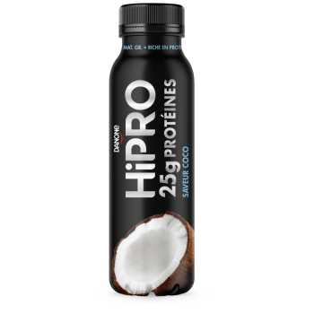 Découvrez notre délicieuse boisson protéinée HiPRO Saveur Coco, avec 25g de protéines et sans matières grasses. A emporter partout avec vous grâce à sa formule ambiante !