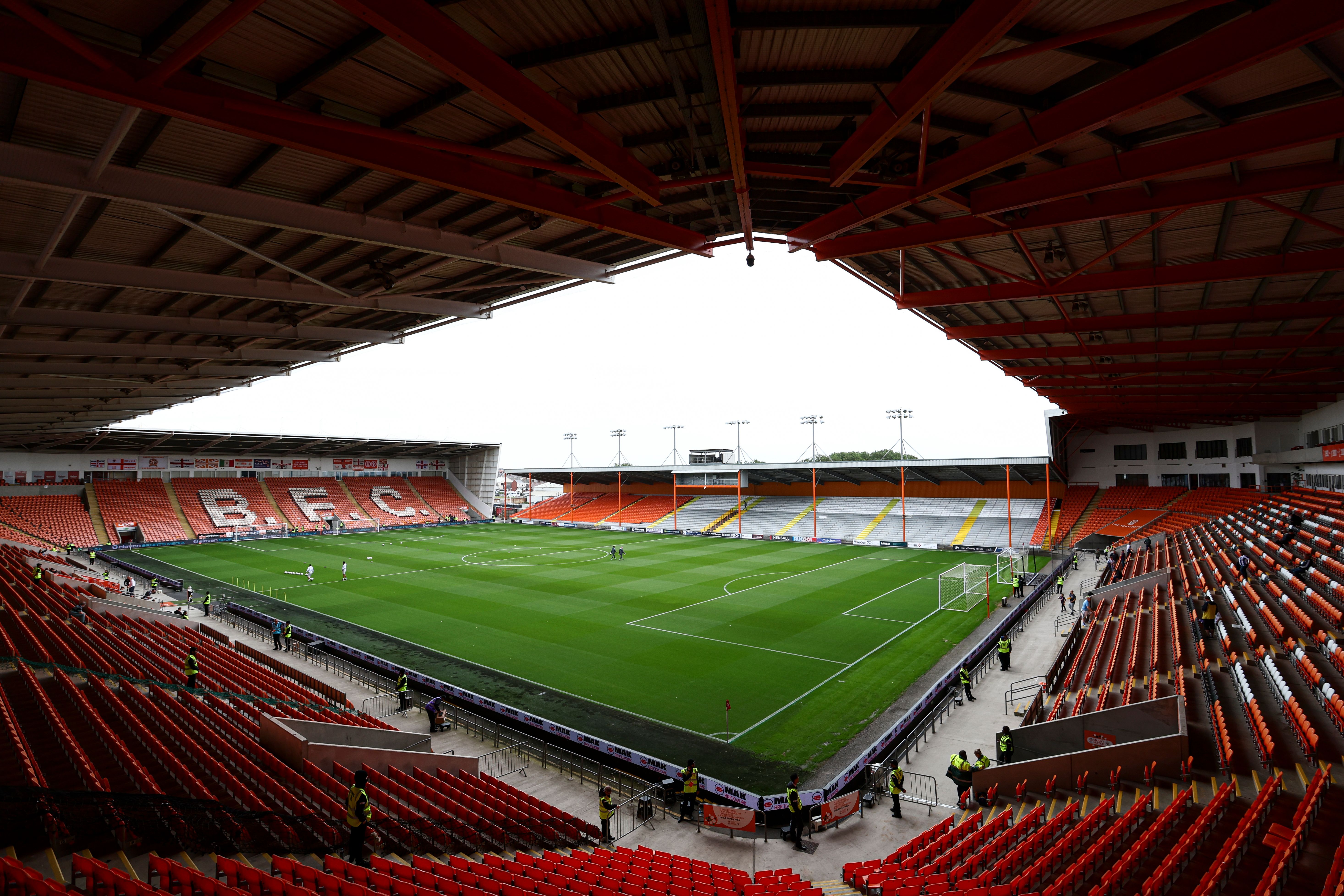 General view of Blackpool's Bloomfield Road stadium.