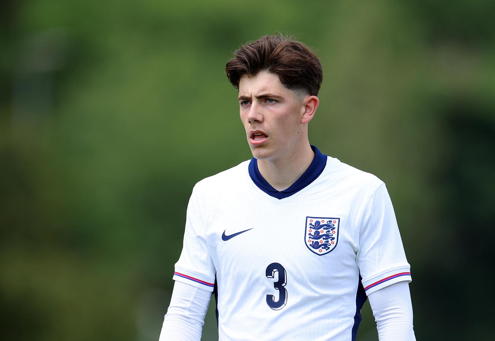 Joe Johnson in action for England U19s against Iceland in their 3-1 friendly win.