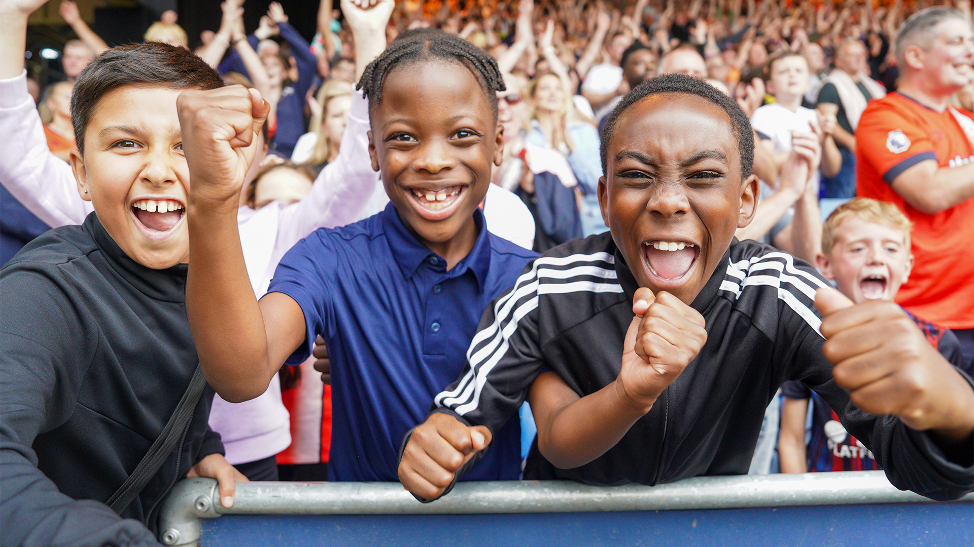 Junior supporters at Kenilworth Road