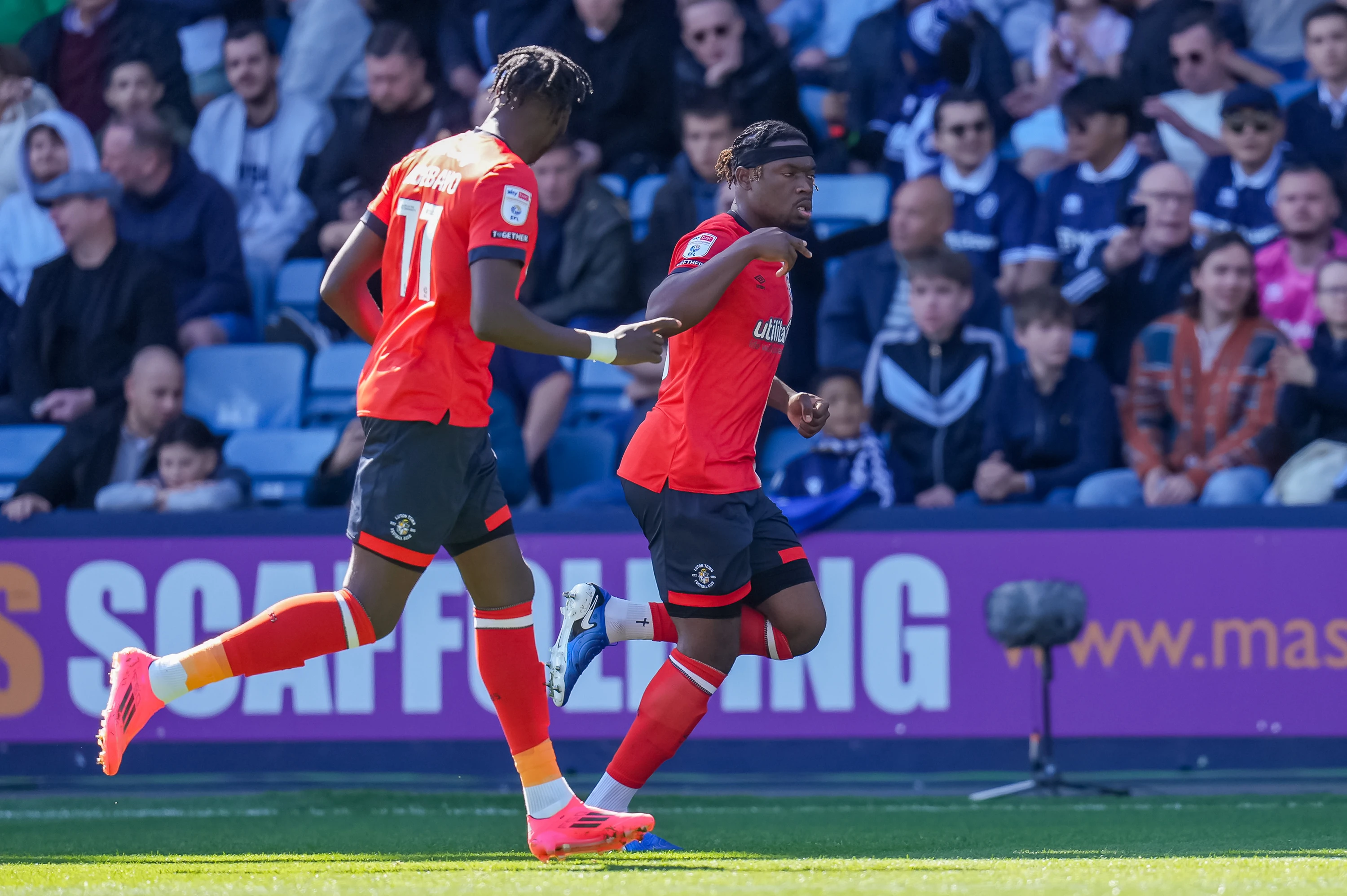 Teden Mengi celebrates his winning goal at Millwall