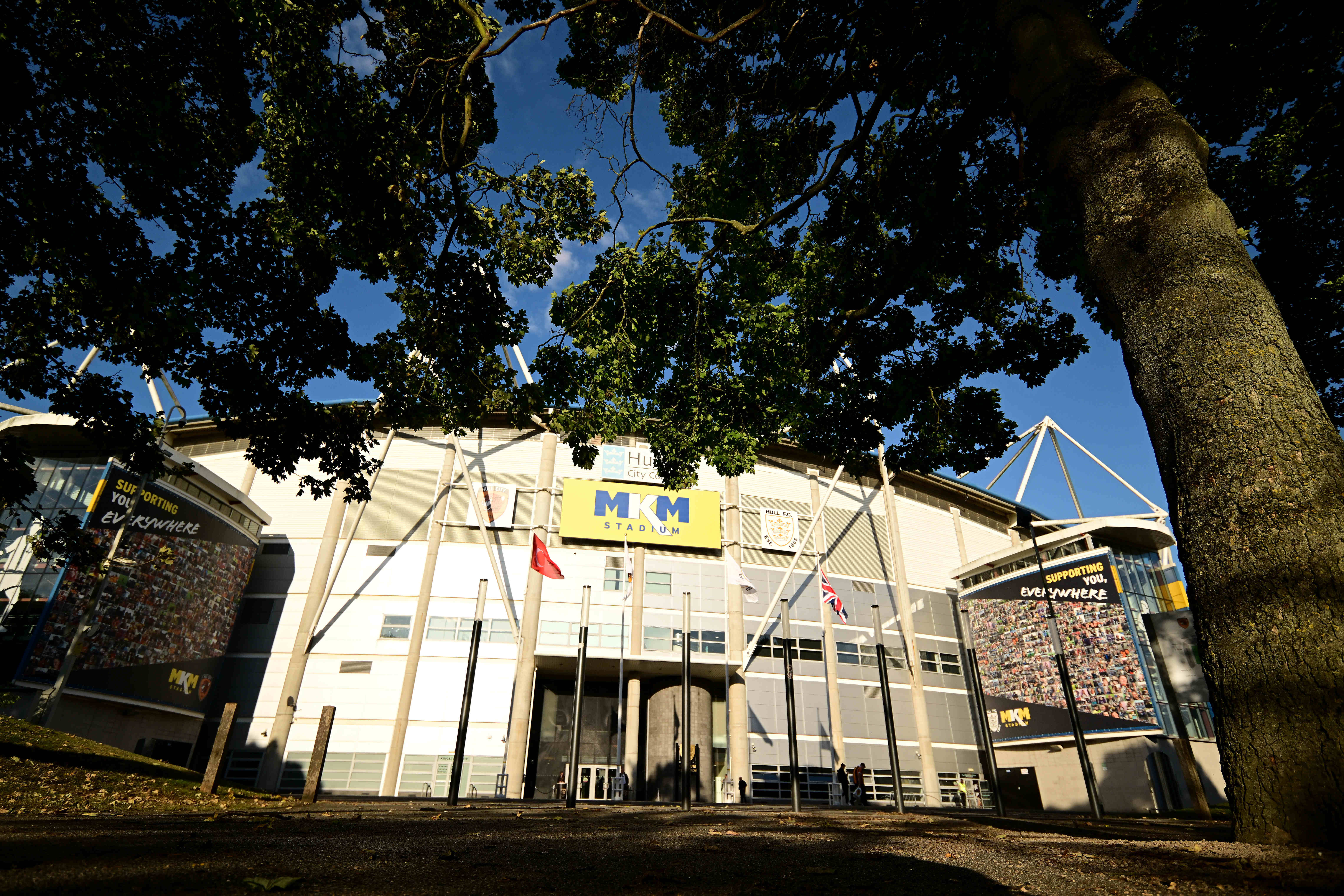 The exterior of MKM Stadium.