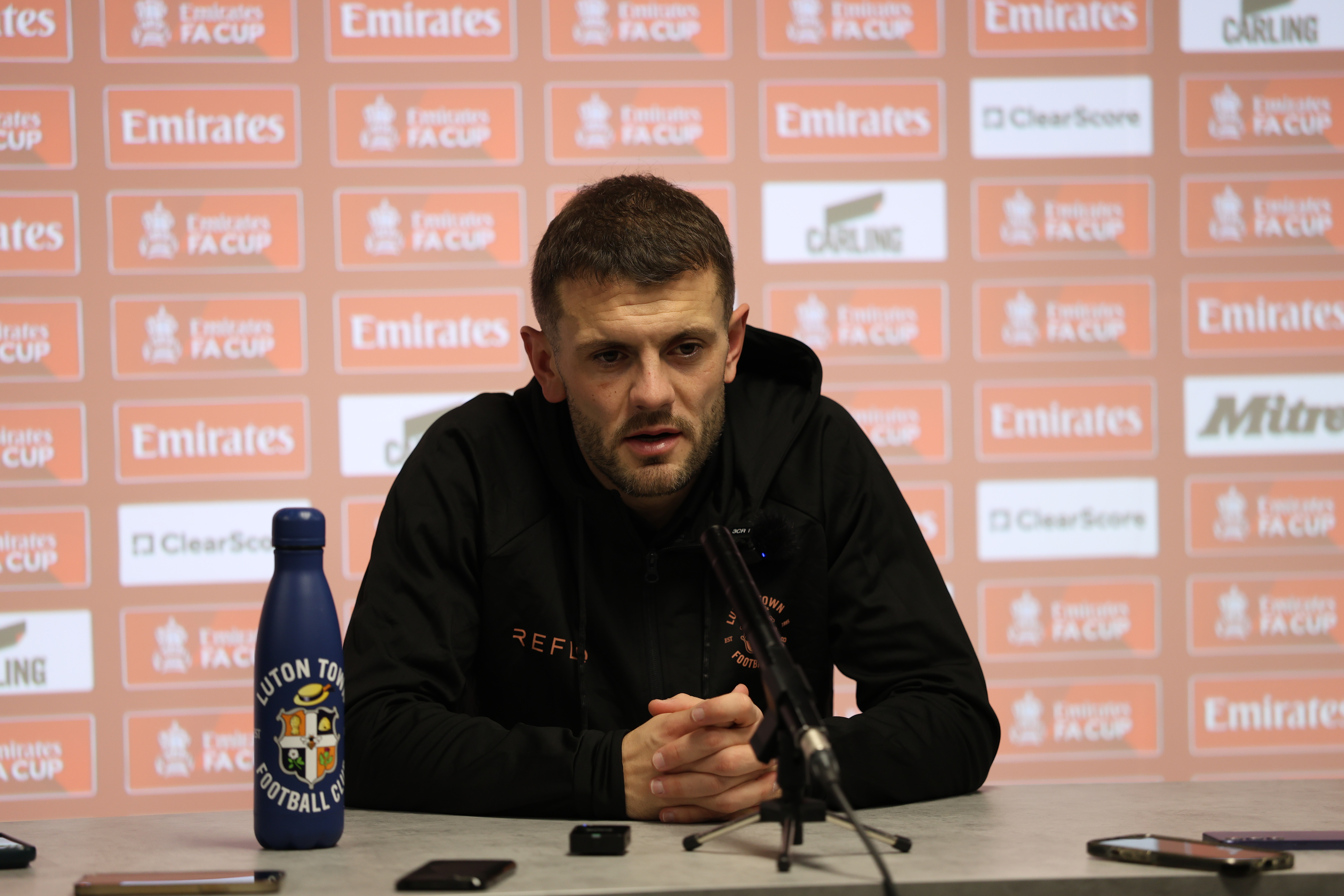 Jack Wilshere speaks to the press ahead of the FA Cup trip to Fleetwood.