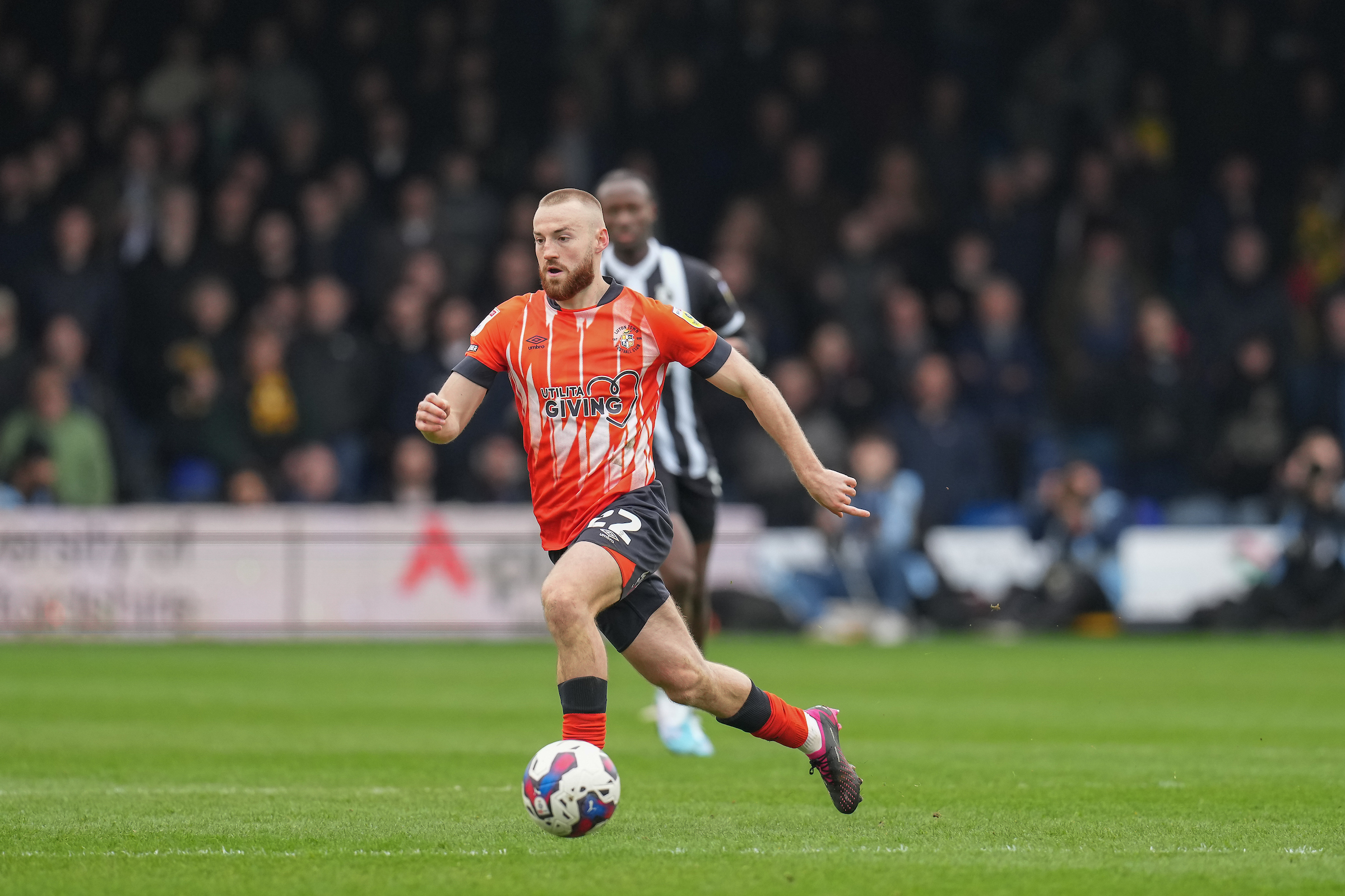 Allan Campbell in action for Luton Town in the derby win over Watford at Kenilworth Road